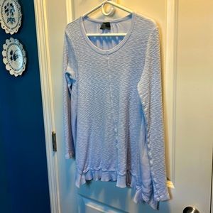 Anthropologie Left of Center light blue Top size small